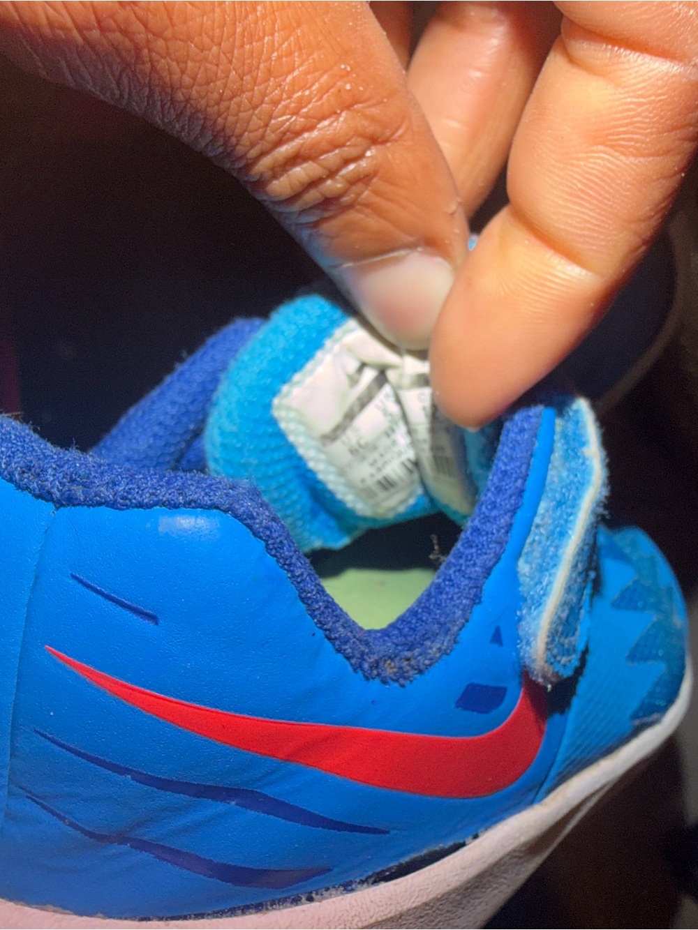 Nike Kids Blue Sneaker with Red Swoosh